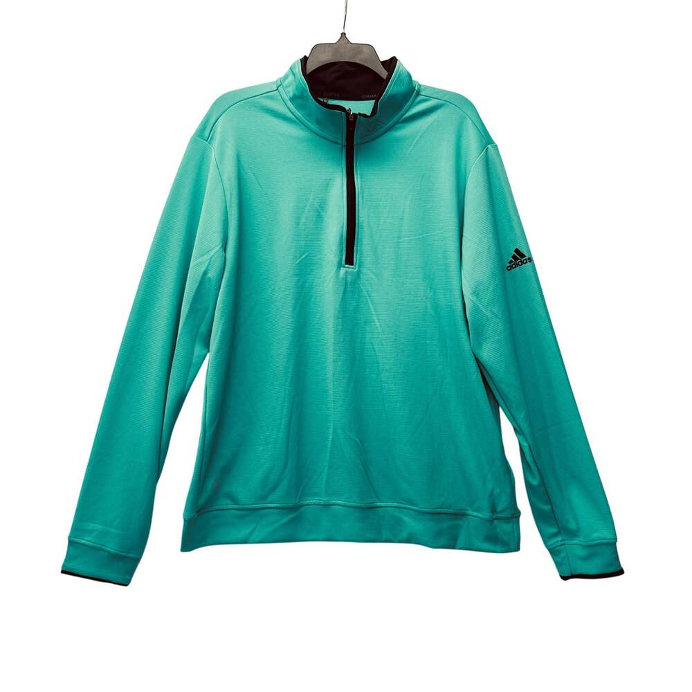 ADIDAS Lightweight Performance Quarter-Zip Pullover Men's Size L Aqua Mint NWT